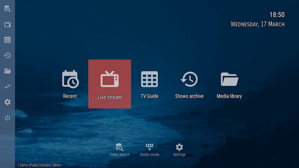 Menu de configuration avance de OTT Navigator