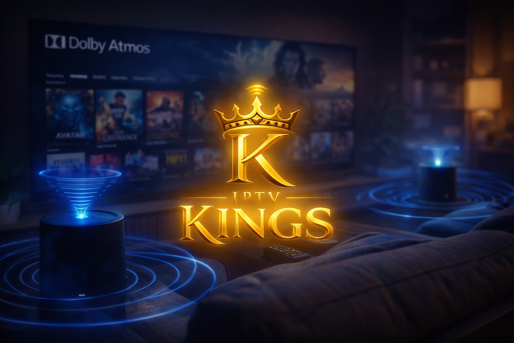 Dolby Atmos IPTV audio premium avec système home cinéma et streaming IPTV