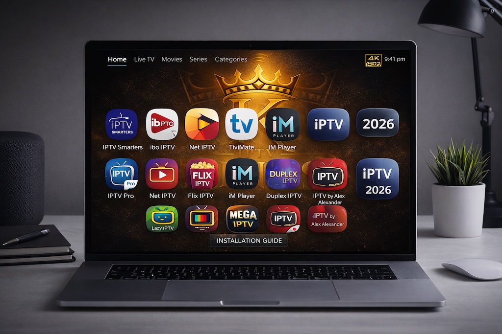 Application OTT PREMIUM IPTV sur ordinateur 2026