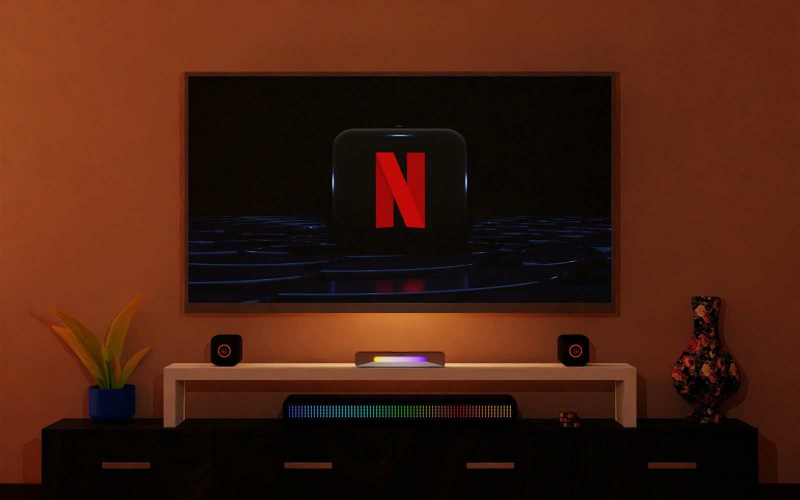 Televisor 4K Ultra HD reproduciendo un flujo IPTV con calidad de cine en casa